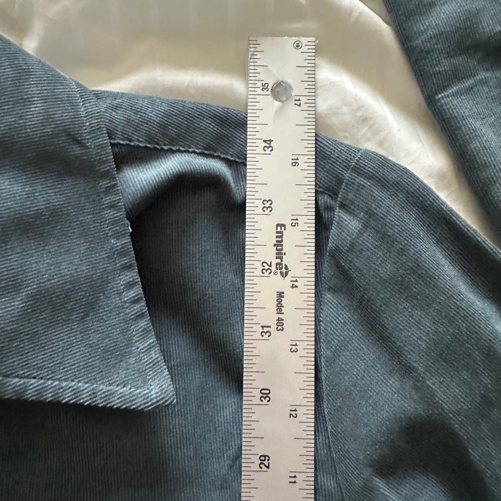 Finley Corduroy Button-Down Shirt Dress Tunic Blue XS‎ Made in USA - Picture 7 of 8